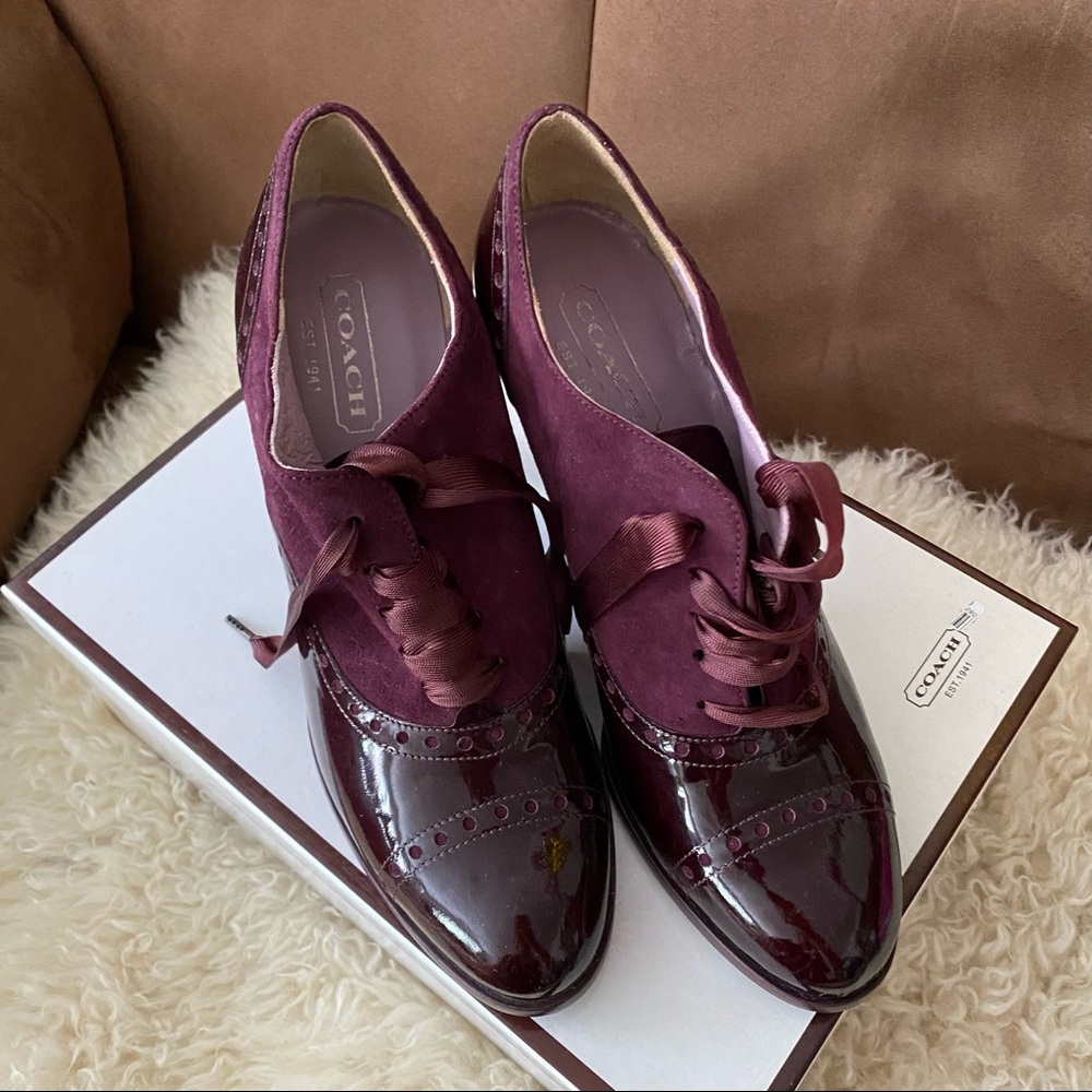Coach lace up ankle booties